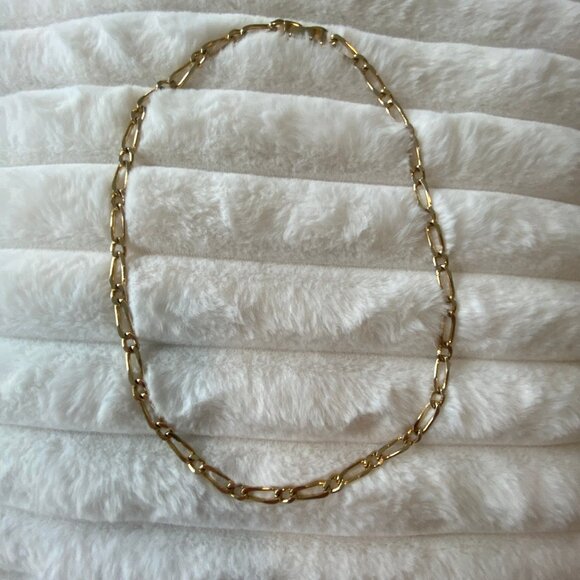 Vintage 18" Gold Plated Paperclip Chain Necklace - Picture 1 of 6